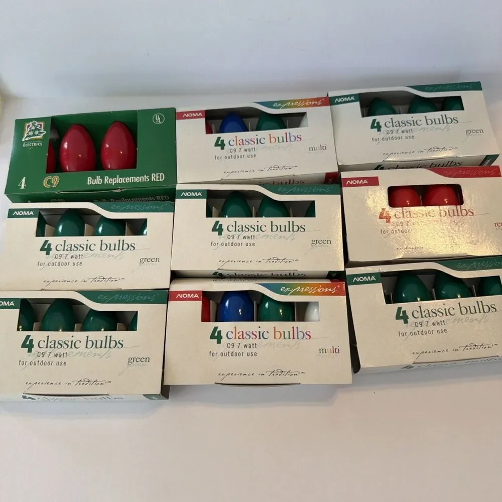 36 Vintage C9 NOMA Holiday Christmas Light Replacement 7W Bulbs Multicolor NEW
